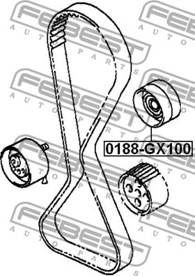 Febest 0188-GX100 - Parazīt / Vadrullītis, Zobsiksna www.autospares.lv