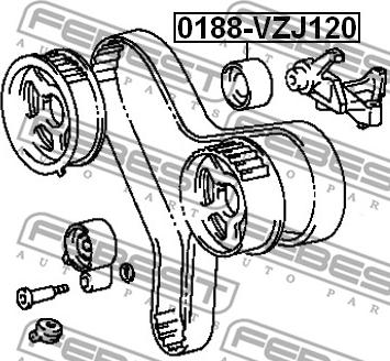 Febest 0188-VZJ120 - Parazīt / Vadrullītis, Zobsiksna www.autospares.lv