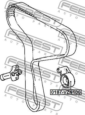 Febest 0187-VZN100 - Spriegotājrullītis, Gāzu sadales mehānisma piedziņas siksna www.autospares.lv