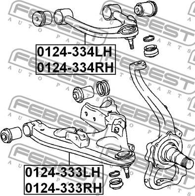 Febest 0124-334RH - Neatkarīgās balstiekārtas svira, Riteņa piekare www.autospares.lv