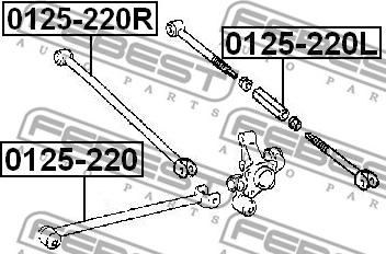 Febest 0125-220L - Neatkarīgās balstiekārtas svira, Riteņa piekare www.autospares.lv