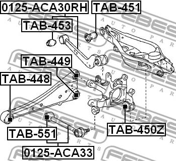 Febest TAB-551 - Piekare, Šķērssvira www.autospares.lv