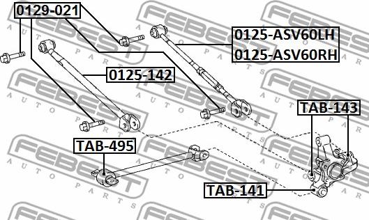 Febest 0129-021 - Riteņu sagāzuma regulēšanas skrūve www.autospares.lv