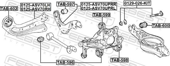 Febest 0125-ASV70LH - Neatkarīgās balstiekārtas svira, Riteņa piekare www.autospares.lv