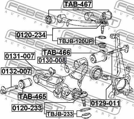 Febest 0120-234 - Шаровая опора, несущий / направляющий шарнир www.autospares.lv