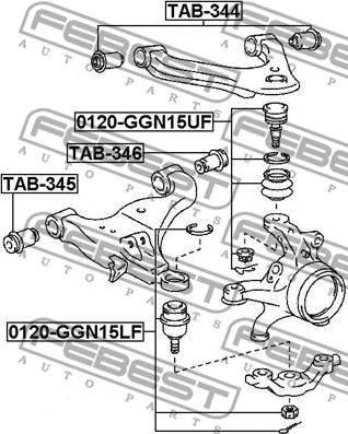 Febest TAB-344 - Piekare, Šķērssvira autospares.lv