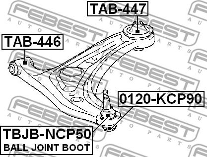 Febest TAB-447 - Piekare, Šķērssvira autospares.lv