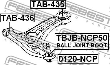 Febest TAB-436 - Piekare, Šķērssvira www.autospares.lv