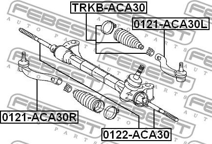 Febest 0121-ACA30R - Stūres šķērsstiepņa uzgalis www.autospares.lv