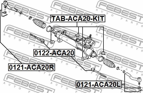 Febest TAB-ACA20-KIT - Piekare, Stūres iekārta www.autospares.lv