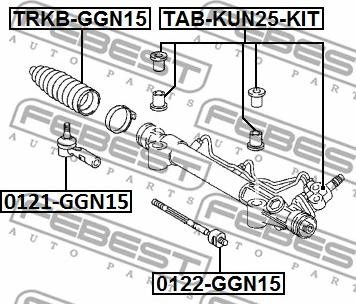 Febest 0122-GGN15 - Aksiālais šarnīrs, Stūres šķērsstiepnis www.autospares.lv