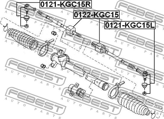 Febest 0121-KGC15L - Stūres šķērsstiepņa uzgalis www.autospares.lv