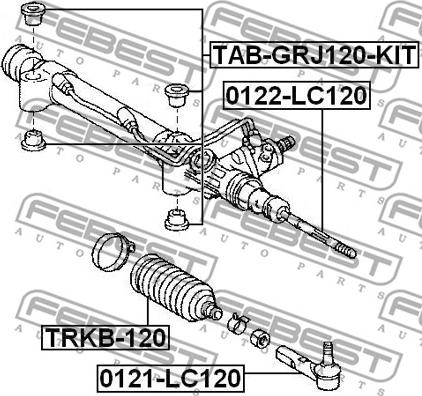 Febest TAB-GRJ120-KIT - Piekare, Stūres iekārta www.autospares.lv