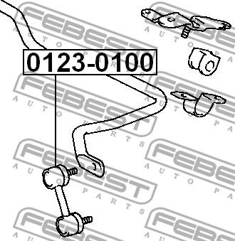 Febest 0123-0100 - Stiepnis / Atsaite, Stabilizators www.autospares.lv