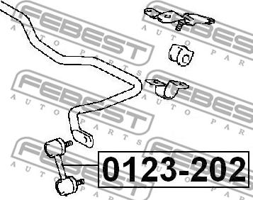 Febest 0123-202 - Stiepnis / Atsaite, Stabilizators www.autospares.lv