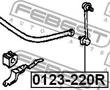 Febest 0123-220R - Stiepnis / Atsaite, Stabilizators autospares.lv