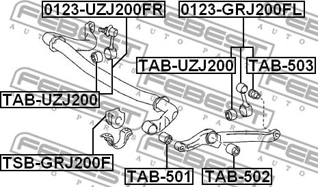 Febest TAB-503 - Piekare, Vārpstas statne www.autospares.lv