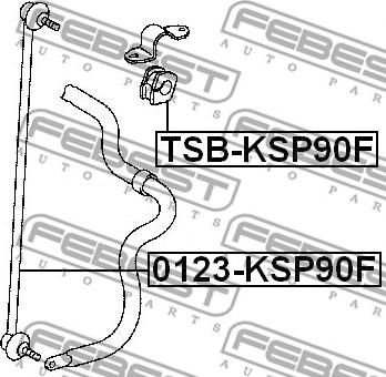 Febest 0123-KSP90F - Stiepnis / Atsaite, Stabilizators www.autospares.lv