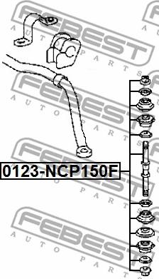 Febest 0123-NCP150F - Stiepnis / Atsaite, Stabilizators autospares.lv