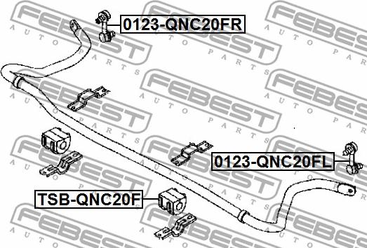 Febest 0123-QNC20FL - Stiepnis / Atsaite, Stabilizators www.autospares.lv