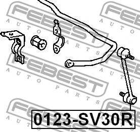 Febest 0123-SV30R - Stiepnis / Atsaite, Stabilizators www.autospares.lv