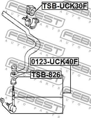 Febest TSB-UCK30F - Bukse, Stabilizators autospares.lv