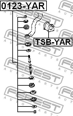 Febest 0123-YAR - Stiepnis / Atsaite, Stabilizators www.autospares.lv