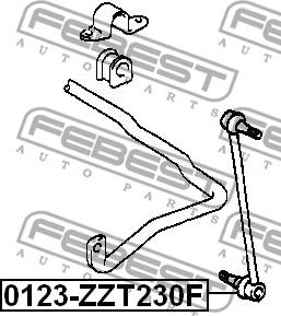 Febest 0123-ZZT230F - Stiepnis / Atsaite, Stabilizators www.autospares.lv