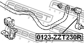 Febest 0123-ZZT230R - Stiepnis / Atsaite, Stabilizators www.autospares.lv