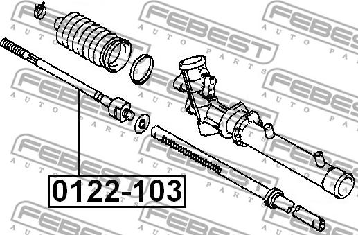 Febest 0122-103 - Осевой шарнир, рулевая тяга www.autospares.lv