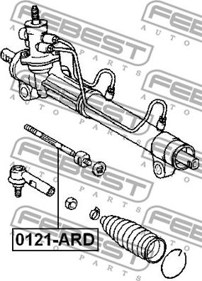 Febest 0122-ARD - Aksiālais šarnīrs, Stūres šķērsstiepnis www.autospares.lv