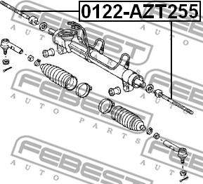 Febest 0122-AZT255 - Aksiālais šarnīrs, Stūres šķērsstiepnis www.autospares.lv