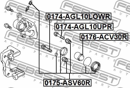 Febest 0174-AGL10UPR - Vadīkla, Bremžu suports www.autospares.lv