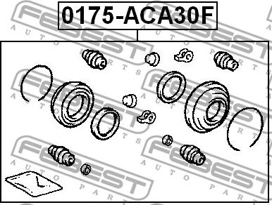 Febest 0175-ACA30F - Remkomplekts, Bremžu suports www.autospares.lv