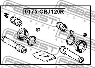 Febest 0175-GRJ120R - Remkomplekts, Bremžu suports www.autospares.lv