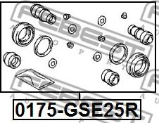 Febest 0175-GSE25R - Remkomplekts, Bremžu suports www.autospares.lv