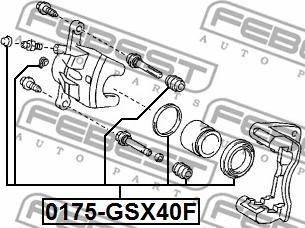 Febest 0175-GSX40F - Remkomplekts, Bremžu suports www.autospares.lv