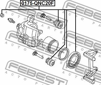 Febest 0175-QNC20F - Remkomplekts, Bremžu suports www.autospares.lv