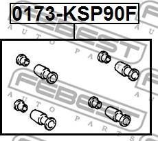 Febest 0173-KSP90F - Комплект направляющей гильзы, тормозной поршень www.autospares.lv