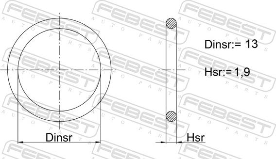 Febest 08400-001 - Vārpstas blīvgredzens, Stūres pastiprinātāja sūknis www.autospares.lv