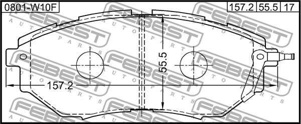 Febest 0801-W10F - Bremžu uzliku kompl., Disku bremzes www.autospares.lv