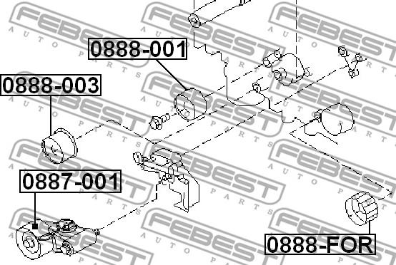 Febest 0888-003 - Parazīt / Vadrullītis, Zobsiksna www.autospares.lv