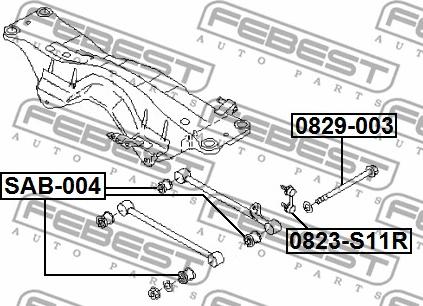 Febest 0829-003 - Riteņu sagāzuma regulēšanas skrūve www.autospares.lv