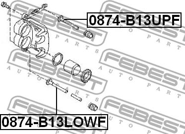 Febest 0874-B13UPF - Vadīkla, Bremžu suports www.autospares.lv