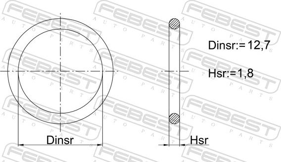 Febest 03400-004 - Vārpstas blīvgredzens, Stūres pastiprinātāja sūknis www.autospares.lv