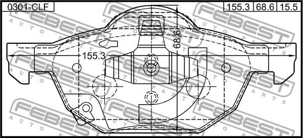 Febest 0301-CLF - Bremžu uzliku kompl., Disku bremzes www.autospares.lv