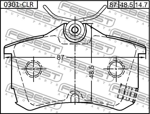 Febest 0301-CLR - Bremžu uzliku kompl., Disku bremzes www.autospares.lv