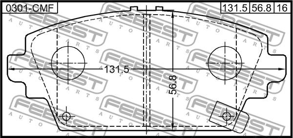 Febest 0301-CMF - Bremžu uzliku kompl., Disku bremzes autospares.lv