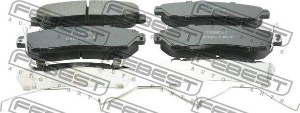 Febest 0301-CRVF - Тормозные колодки, дисковые, комплект www.autospares.lv