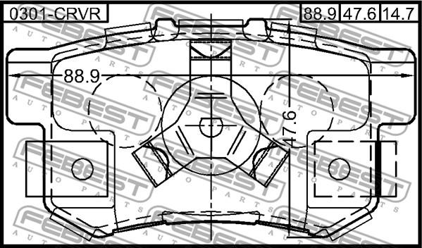 Febest 0301-CRVR - Bremžu uzliku kompl., Disku bremzes www.autospares.lv